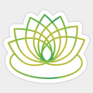 Green and Yellow Lotus Flower Sticker